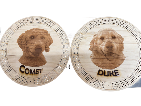 Cribbage Board - 4 Person Round (Custom)